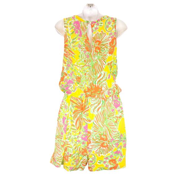 Lilly Pulitzer x Target Challis Romper Sleeveless Floral Happy Place Womens M - Picture 3 of 8